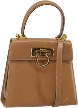 Ferragamo Pre-owned Handbags, female, Beige, Size: ONE SIZE Pre-owned Handbag