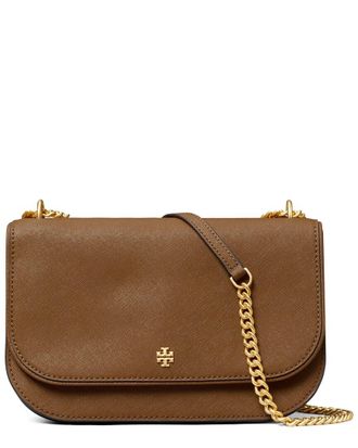 Tory Burch Emerson E/W Flap Adjustable Leather Shoulder Bag