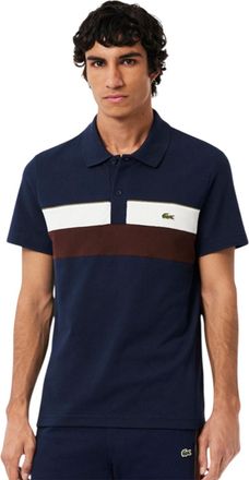 Lacoste Herenpoloshirt met kleurblok (Marine)