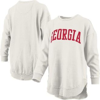 Pressbox Womens Pressbox Oatmeal Georgia Bulldogs Melange Poncho Vintage Fleece Long Sleeve Pullover Sweatshirt at Nordstrom, Size Xx-Large