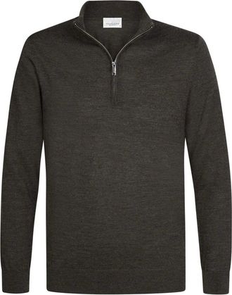 Profuomo Merino Half Zip - - Knitwear - Uomo - Marrone - M