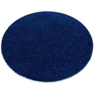 RugsX Rugsx - Alfombra Soffi Circulo Shaggy 5cm Azul Oscuro Blue Circulo 160 Cm