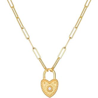 Satya Jewelry Love Everlasting Padlock Heart Necklace in Gold at Nordstrom