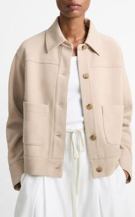 Vince Crop Jacket in Light Sandbar at Nordstrom Rack, Size X-Large