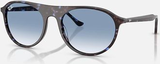 Ray-Ban Womens Square Sunglasses In Polished Havana Blue Turtle