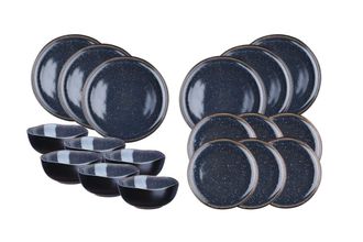 Bj&ouml;rn Borg Juego de vajilla IRIS - 18 Piezas - Azul noche