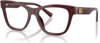 Dolce & Gabbana 55mm Square optical glasses in Red at Nordstrom
