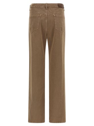 Brunello Cucinelli Womens Beige Cotton Straight-Leg Jeans Clothing