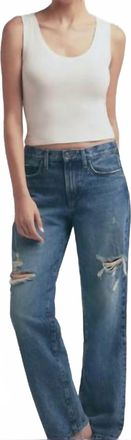 Favorite Daughter Womens The Tommy Low Slung Long Straight Jean In Blue