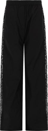 Msgm Lace Accents Cotton Straight-Leg Pants