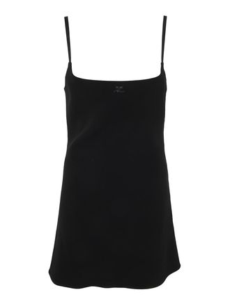 Courr&egrave;ges A-line crepe dress