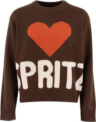 MC2 Saint Barth Stijlvolle knitwear voor vrouwen - Dames - Ronde hals truien - Bruin - M - Truien & Vesten