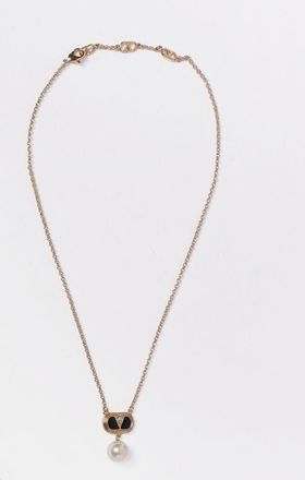 Valentino Garavani Collana OValette VLogo Signature in ottone con perla e strass