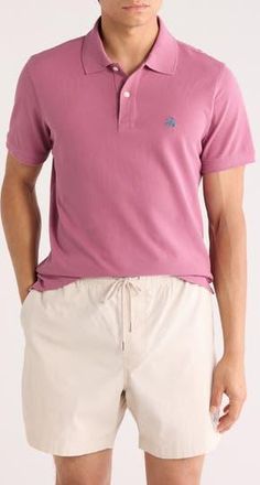 Brooks Brothers Solid Cotton Piqu&eacute; Polo in Medium Purple at Nordstrom Rack, Size X-Large