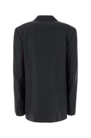 Gucci Womens Embroidered Wool Blazer Greyazure Exterior: Lining: Cupro Giacche E Gilet Jacket