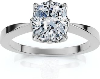 Pompeii3 1 1/2Ct Cushion Solitaire Diamond Engagement Ring 14k Gold Lab Grown