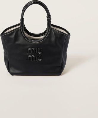 Miu Miu Ivy Leather Bag, Woman, Black
