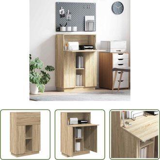 vidaXL vidaXL Scrivania in legno ingegnerizzato - Scrivania con lo scaffale Rovere Sonoma 71,5 x 31,5 x 106,5 cm