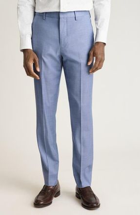 Bonobos Jetsetter Flat Front Stretch Wool Suit Pants in 1 Blue Sharkskin at Nordstrom, Size 32 X 30