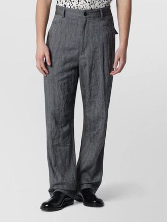 Dries Van Noten herringbone wide-leg trousers