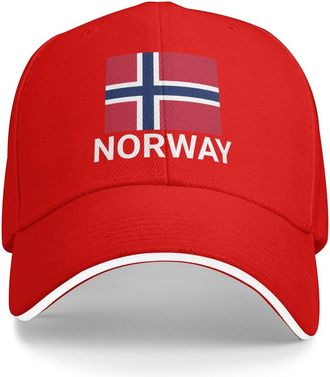 Generic Support Norway Flag Hat Norwegian Caps for Men Women I Stand with Norway Baseball Cap Trucker Hats Red