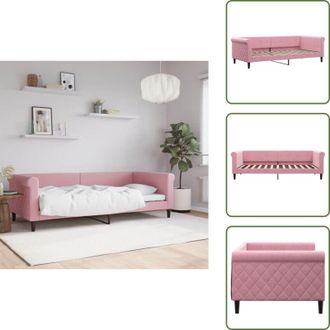 vidaXL The Living Store Letto da Giorno Rosa 90x200 cm in Velluto - Divano letto