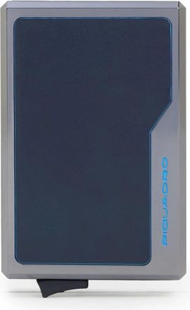 Piquadro Mag Safe Pop-up Kaarthouder - unisex - Portefeuilles - Blauw - ONE Size - Leer - Accessoires