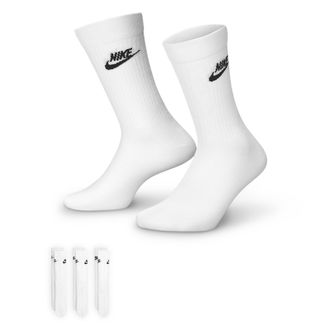 Nike Unisex Nike Sportswear Everyday Essential Crew Socks (3 Pairs) in White | DX5025-100