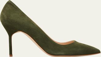 Manolo Blahnik BB 90mm Suede Stiletto Pumps