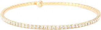 Theia Womens Brass Cubic Zirconia Stones Bangle In Gold