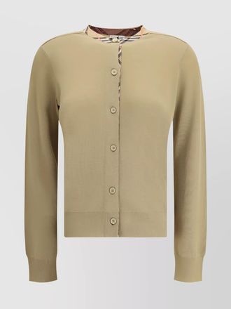 Burberry structured wool cardigan check pattern