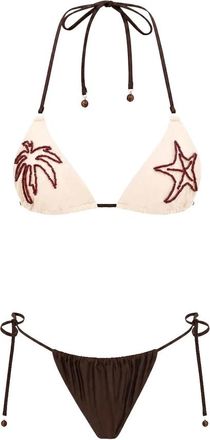 Zimmermann Bikini con Detalles de Cuentas Mahon - Swimwear - Mujer - Marr&oacute;n - L