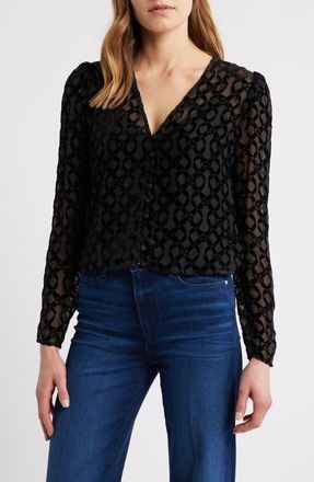 Paige Amaya Silk Blend Shirt in Black at Nordstrom, Size 14