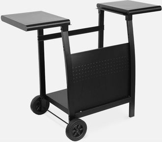 Sweeek Sweeek - Mesa De Plancha Con 2 Quemadores, Aparador Porthos 2, Negro, 107x40x80 Cm