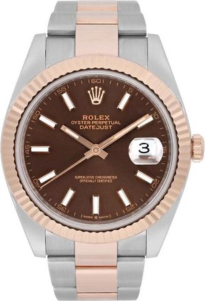 Rolex Pre-owned Rolex Datejust Automatic Chronometer Diamond Brown Dial Mens Watch 126331 BRDO