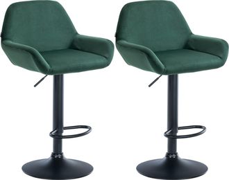 Clp Set De 2 Taburetes De Cocina Braga En Terciopelo Verde Oscuro