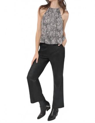Sadie & Sage Groove Faux Suede Straight Pants In Black