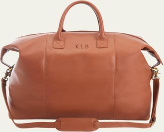 Royce Leather Monogrammed Leather Weekender Duffel Bag