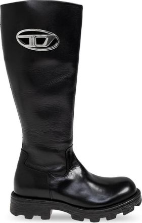 Diesel Hoge Laarzen - Dames - Hoge Laarzen - Zwart - 37 EU - Leer - Schoenen