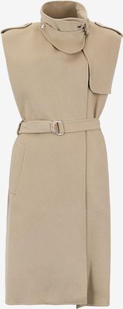 Barbara Bui Mittellanges Mantel aus Wolle-Kaschmir-Flanell