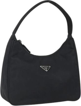 Prada Pre-owned Shoulder Bags, female, Black, Size: ONE SIZE Pre-owned Vintage Nylon Shoulder Bag