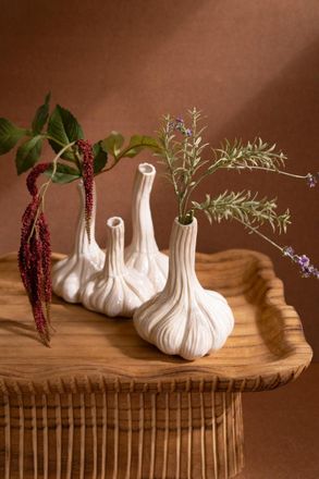 Kalalou Set Of Two Ceramic Garlic Bud Vases
