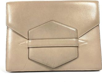 Hermès Beige Leather Clutch Bag (Pre-Owned)