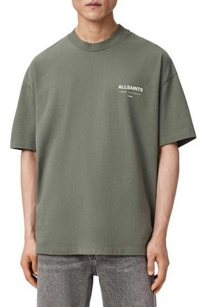AllSaints Underground Oversize Graphic T-Shirt in Maple Green at Nordstrom, Size Xx-Large
