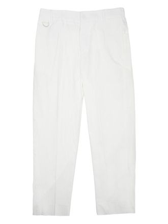 low brand Straight-cut White Pants with Minimalist Design