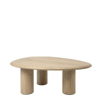 Koketto Home Mesa de centro en color roble de dise&ntilde;o y patas cil&iacute;ndricas