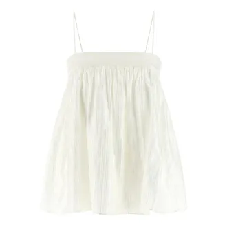 Rotate ROTATE Birger Christensen, Sleeveless Tops, female, White, Size: M Striped Viscose Top