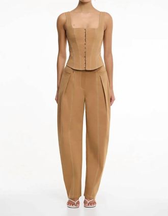 Significant Other Tovi Relaxed Straight Tapered Pants In Cedar
