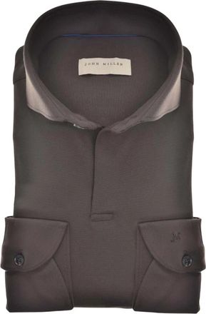 John Miller Bruine Overhemden met Lange Mouwen - Heren - Casual Overhemden - Bruin - XS - Nylon - Overhemden