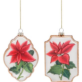 Mark Roberts Poinsettia Framed Ornament,Set of 12 in Red at Nordstrom